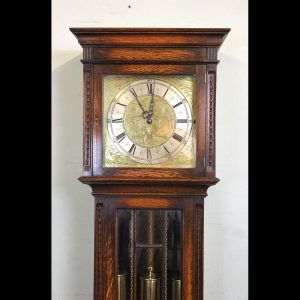 Chiming Oak Grandmother Longcase Grandfather Clock