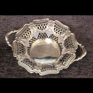 Antique Silver Twin Handle Pierced Bowl