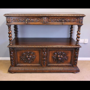 Antique Carved Oak Buffet Sideboard Server