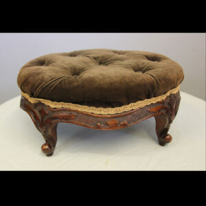 Antique Victorian Cabriole Leg Walnut Foot Stool