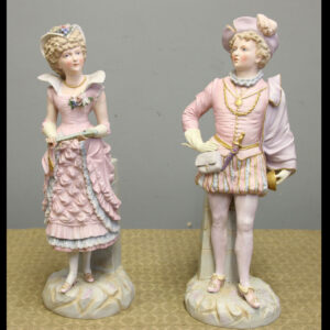Fine Pair Large Antique Bisque Figurines