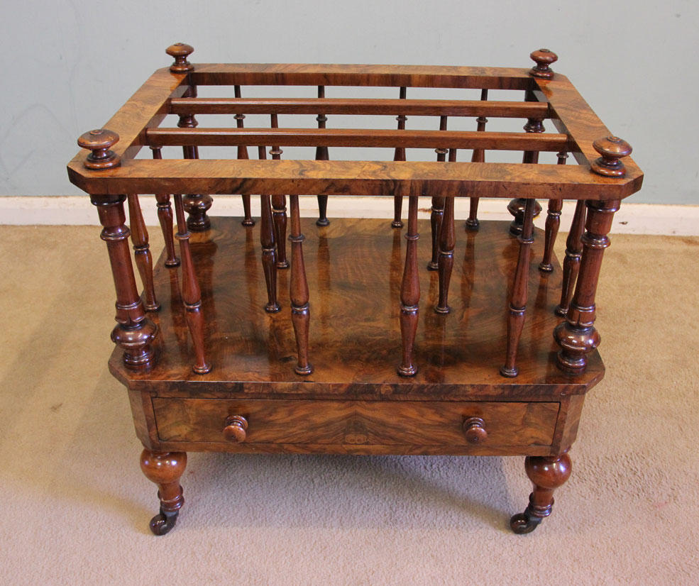 Antique Burr Walnut Canterbury