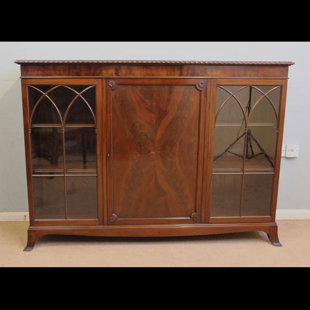 Antique Mahogany Bookcase, Display Cabinet,