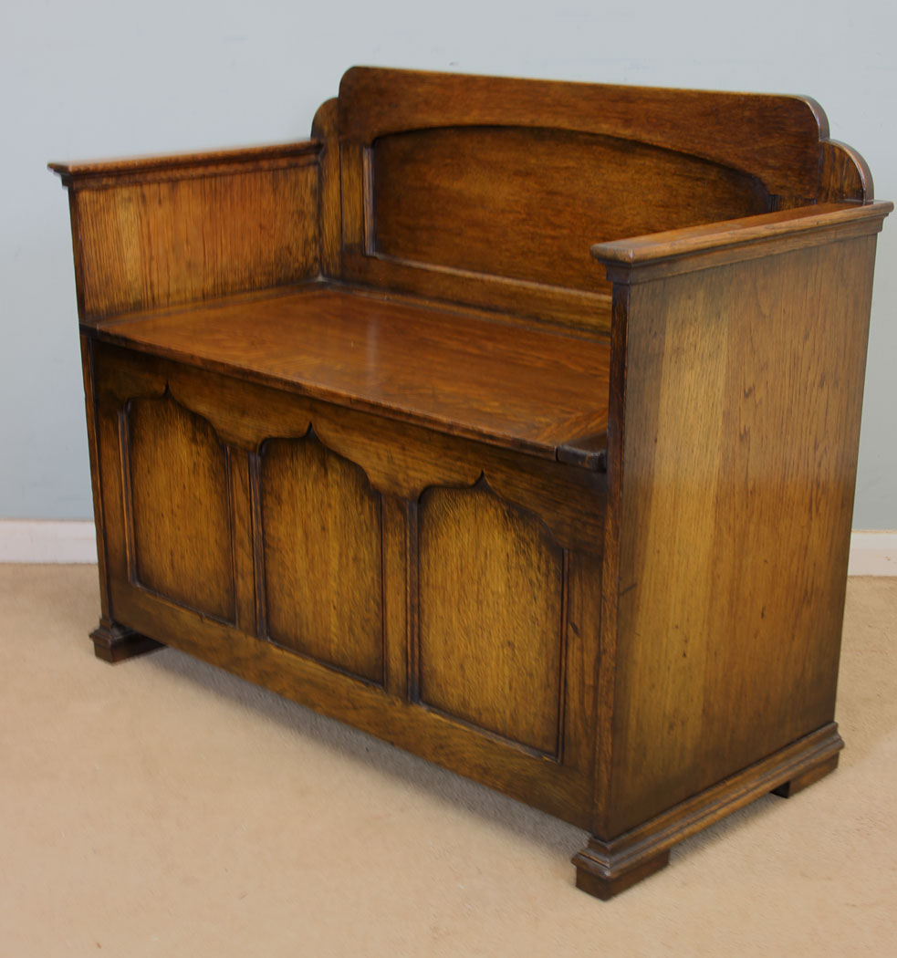 Antique Oak Monks Bench,