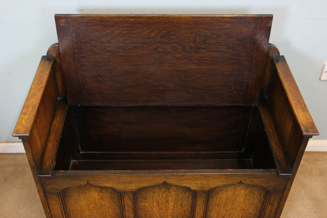 Antique Oak Hall Bench Storage, Cambridgeshire,