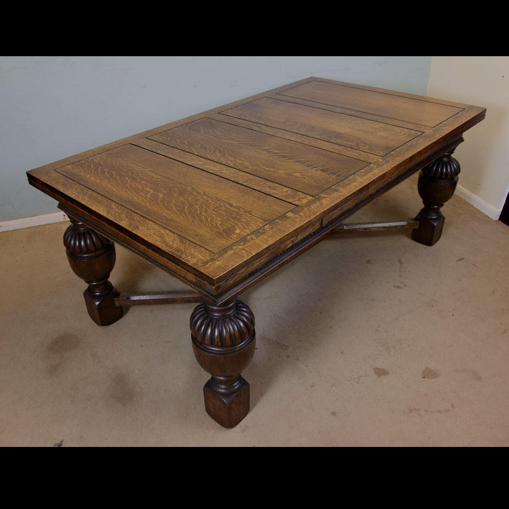 Antique Oak Drawleaf Dining Table,