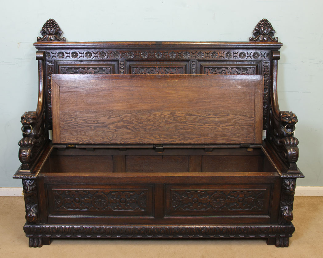 Antique Settle Storage,