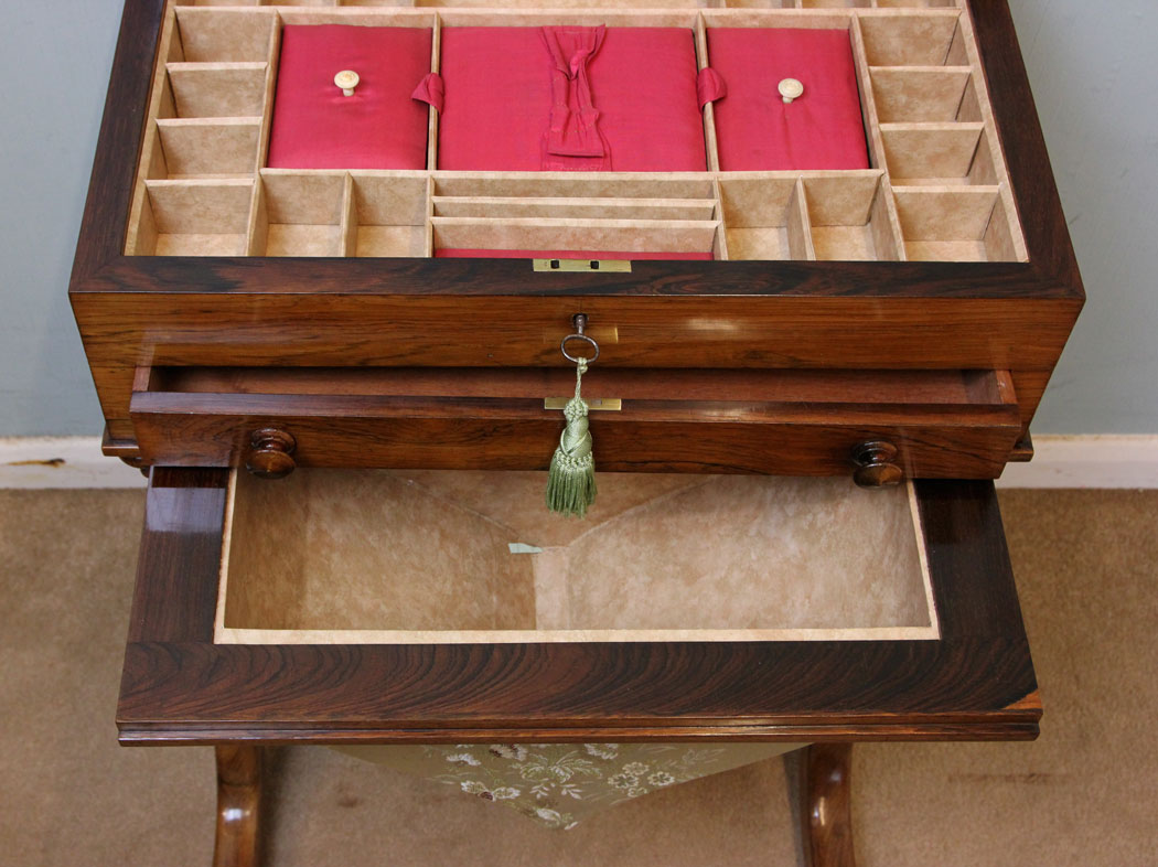 Antique Sewing Table, Victorian Workbox,