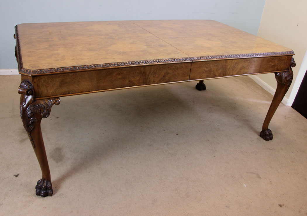 Antique Extending Dining Table, Figured Walnut,