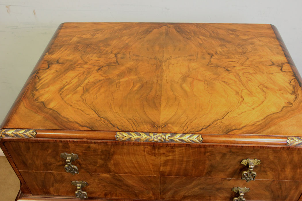 Burr Waqlnut Antique Walnut Tallboy,