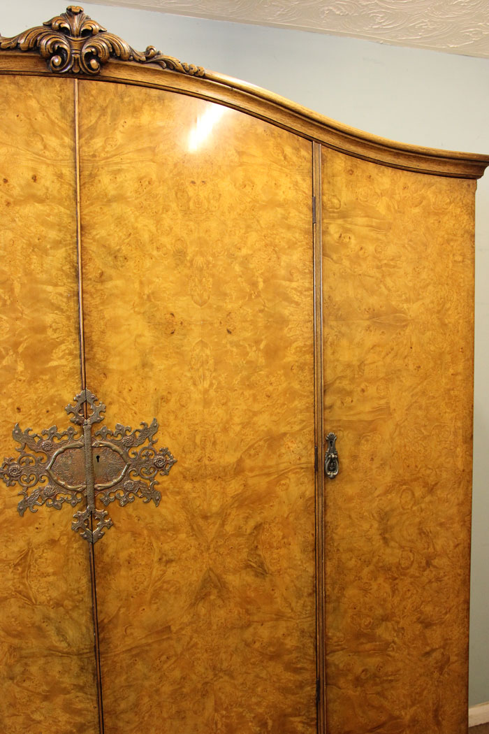 Queen Anne Style, Antique Walnut Wardrobe,
