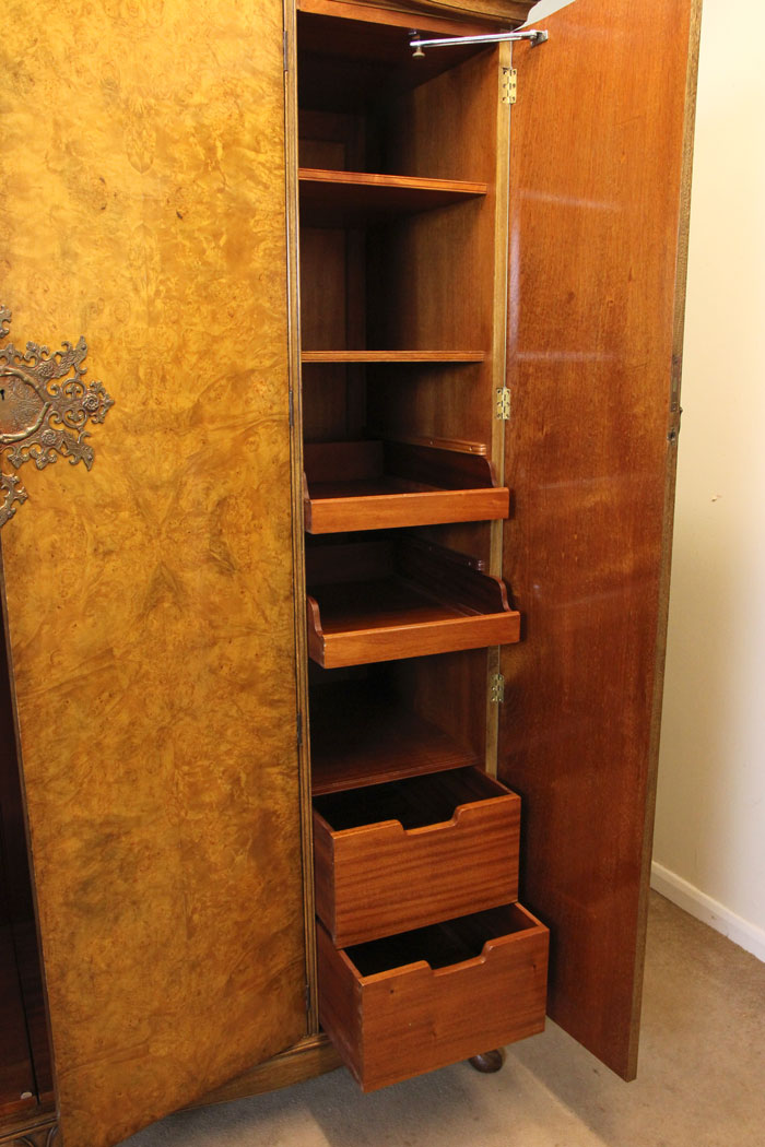 Fitted Queen Anne Style, Antique Walnut Wardrobe,