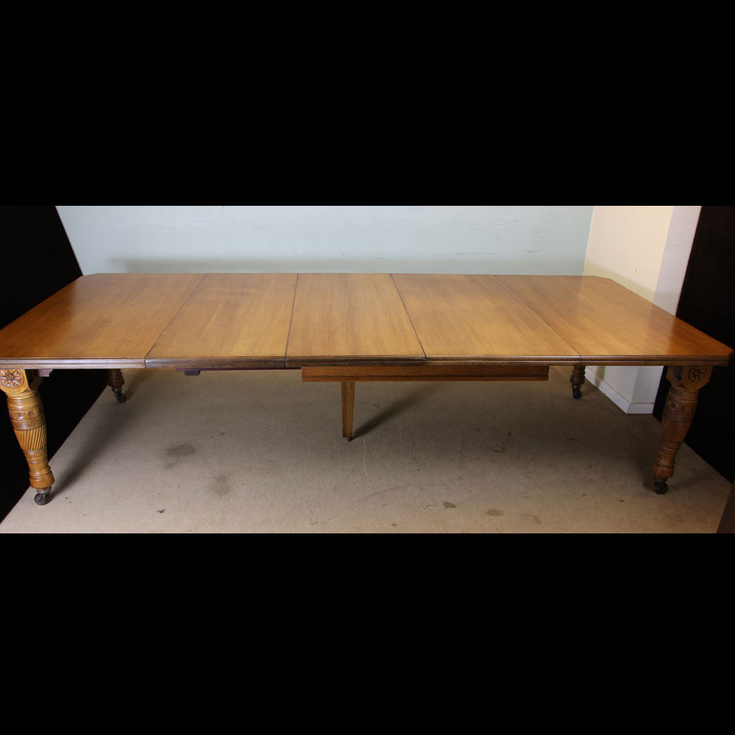Large Victorian Oak Dining Table