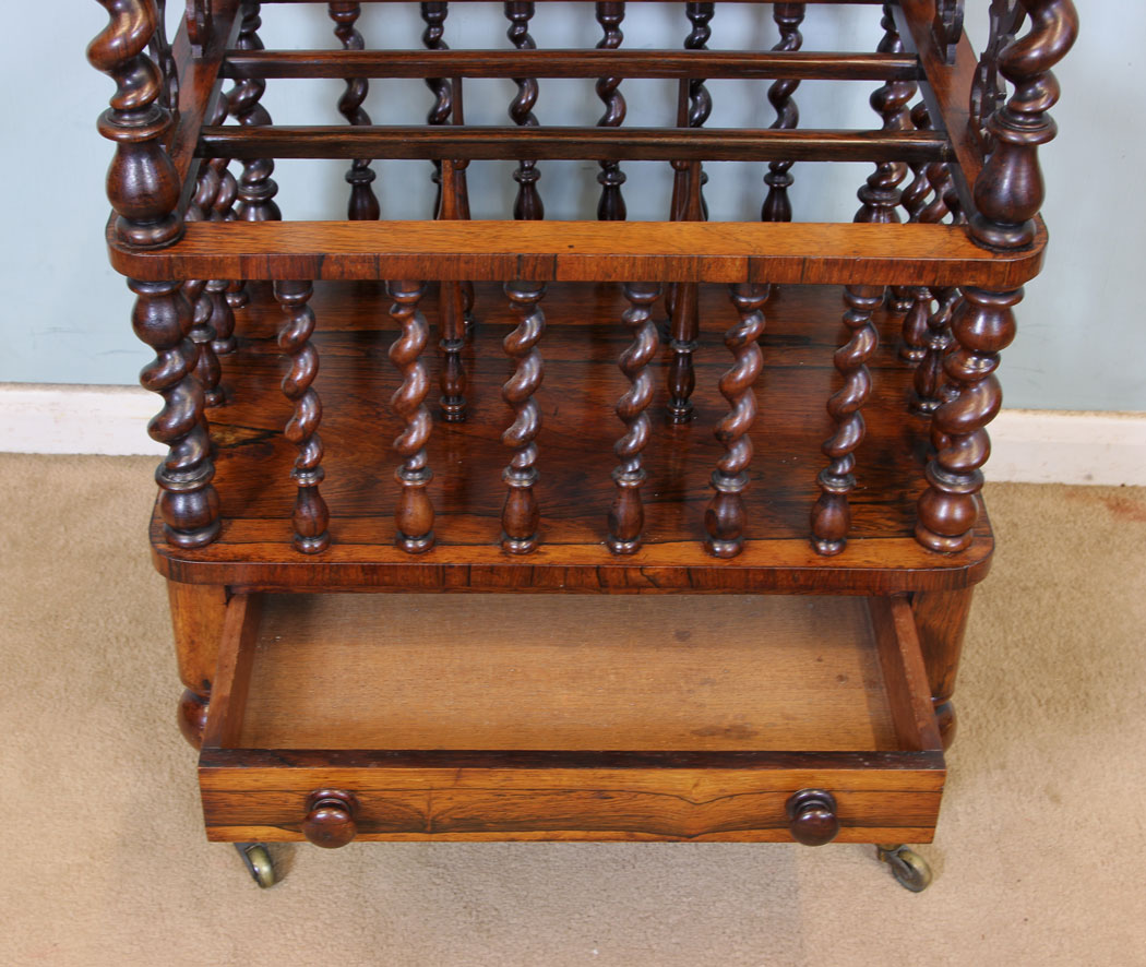 Victorian Rosewood Antique Music Canterbury Whatnot