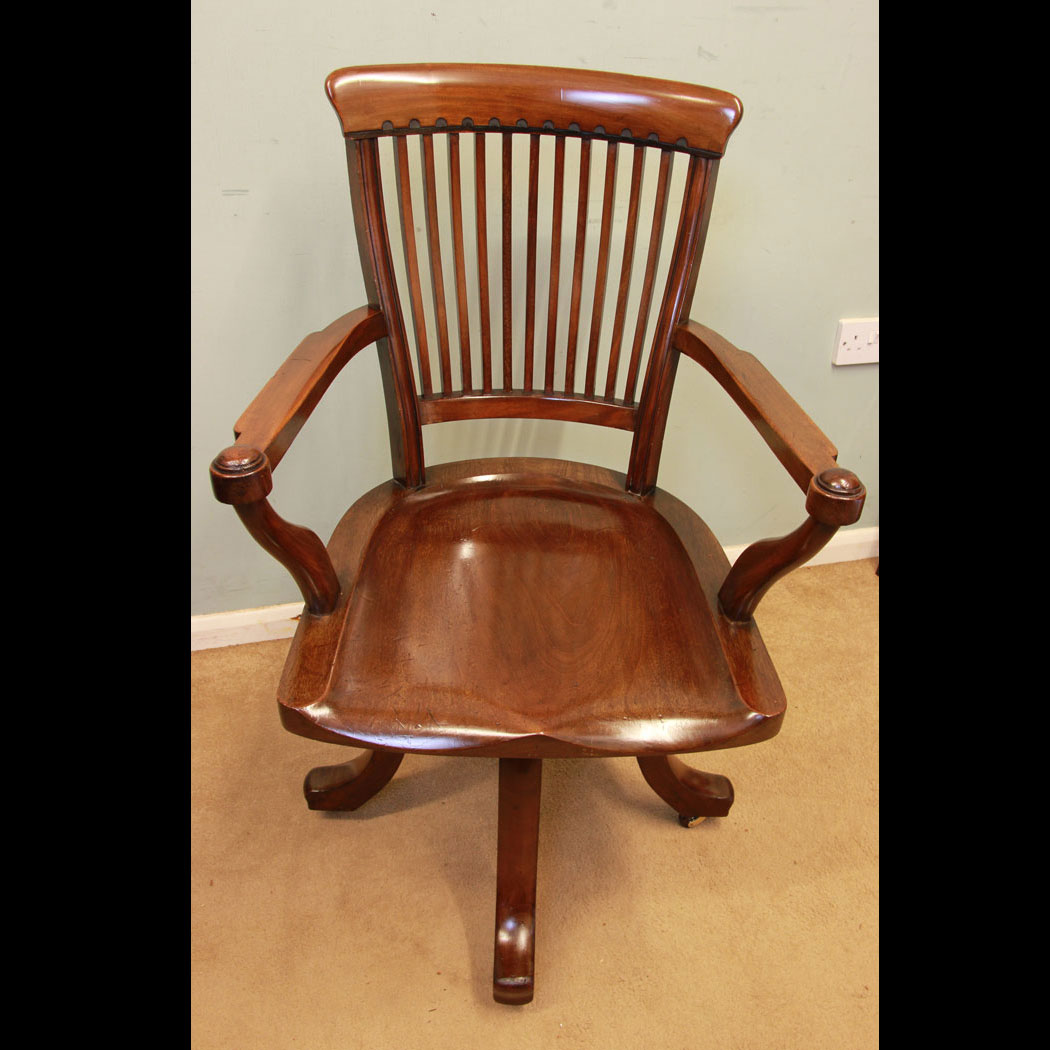 Antique Mahogany Swivel Desk Chair