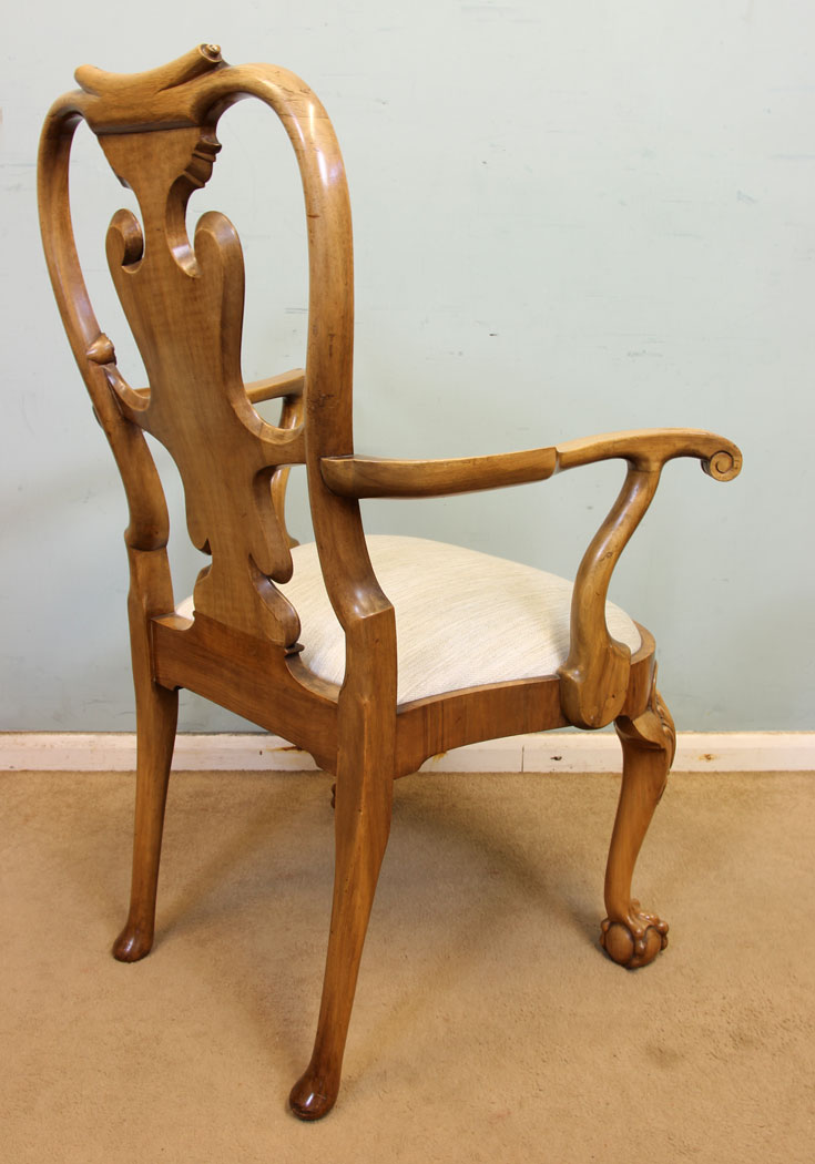 Antique Burr Walnut Set Eight Dining Chairs,