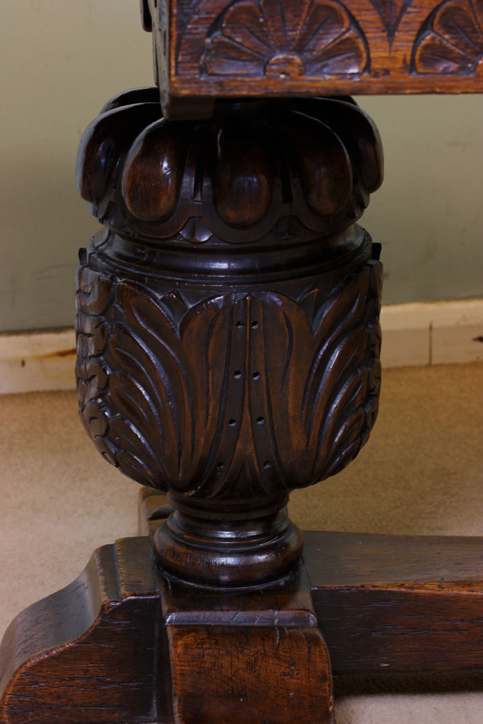 Antique Oak Drawer Leaf Dining Table, Antique Victorian Furniture,