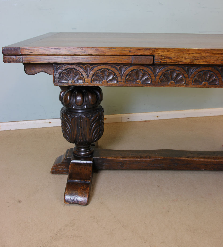 Antique Oak Drawer Leaf Dining Table, Kitchen Table,