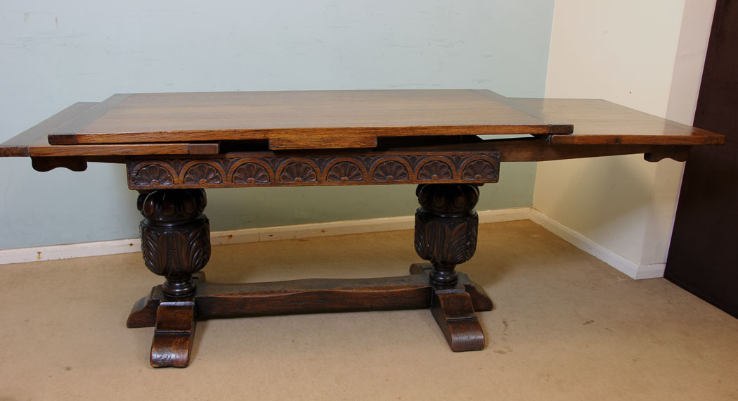 Antique Oak Drawer Leaf Dining Table,The Antique Shop,