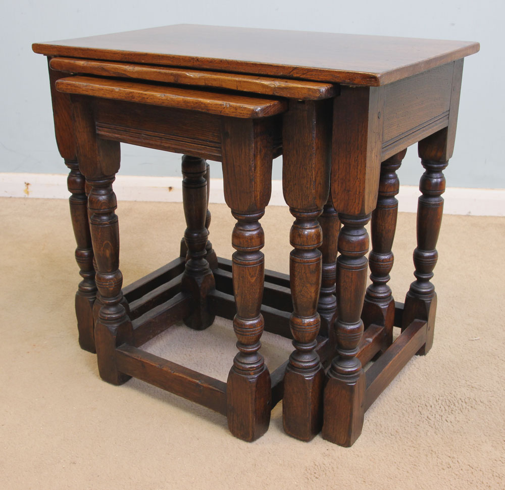Antique Oak Nest Tables,