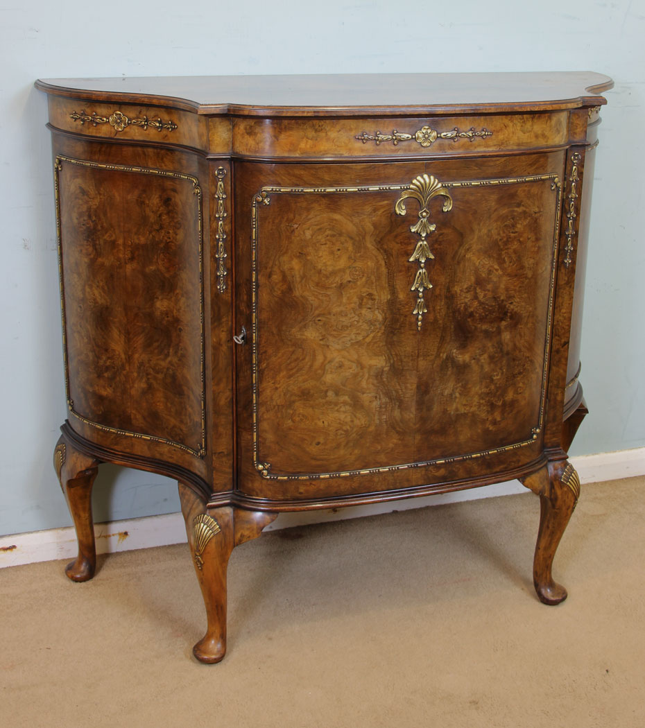 Antique Burr Walnut Side Cabinet, Cupboard