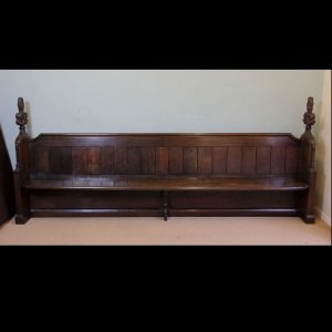 Antique Carved Oak Settle Pew,