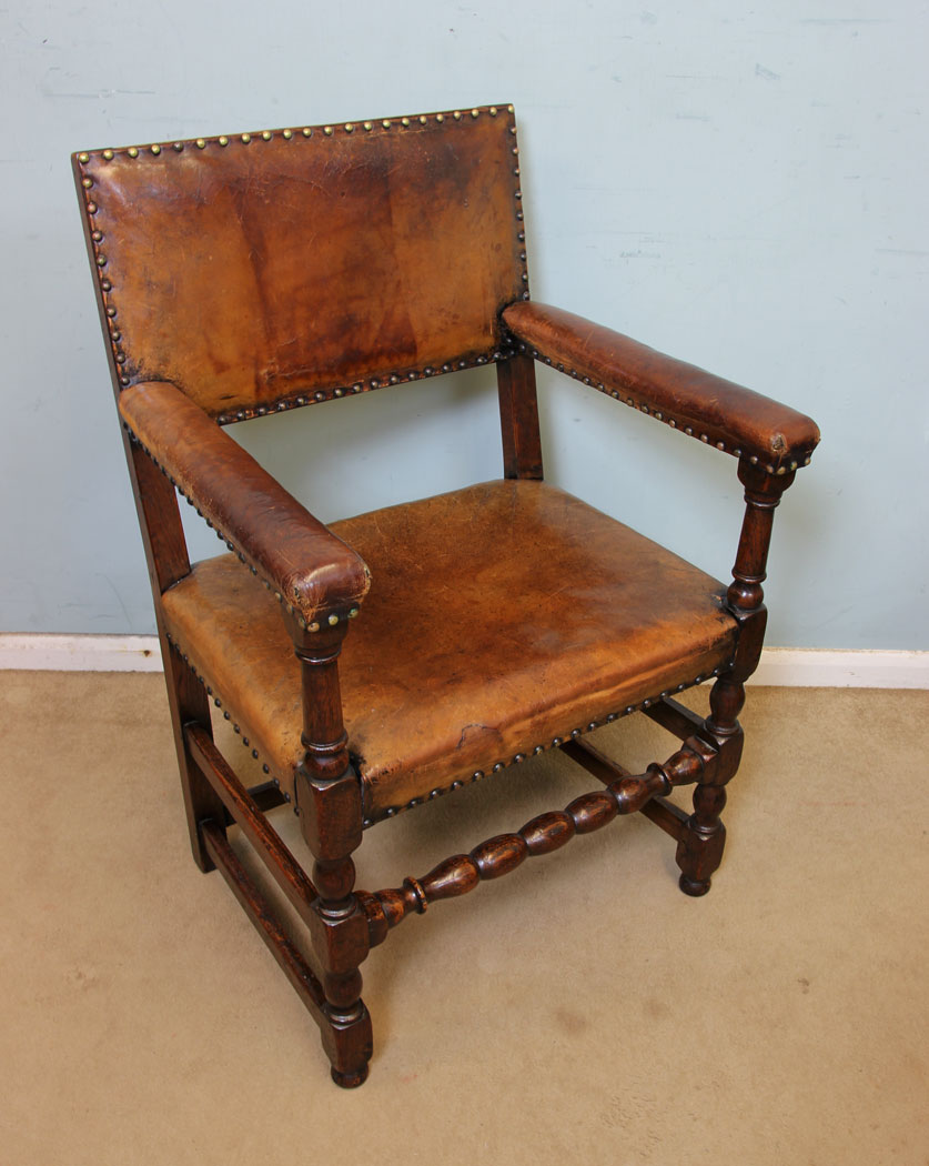 Antique Set 8 Country Leather Dining Chairs, Antique Set 8 Country Leather Dining Chairs,