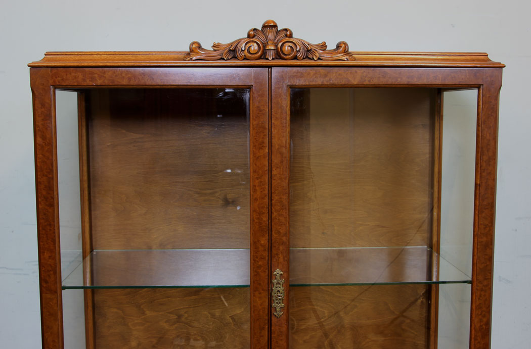 Burr Walnut China Display Cabinet,