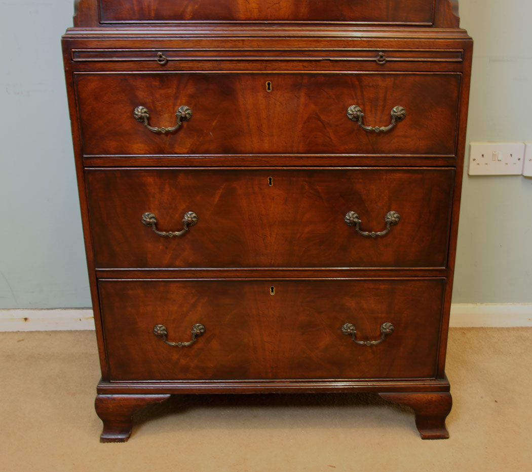 Slim Mahogany Antique Chest on Chest.