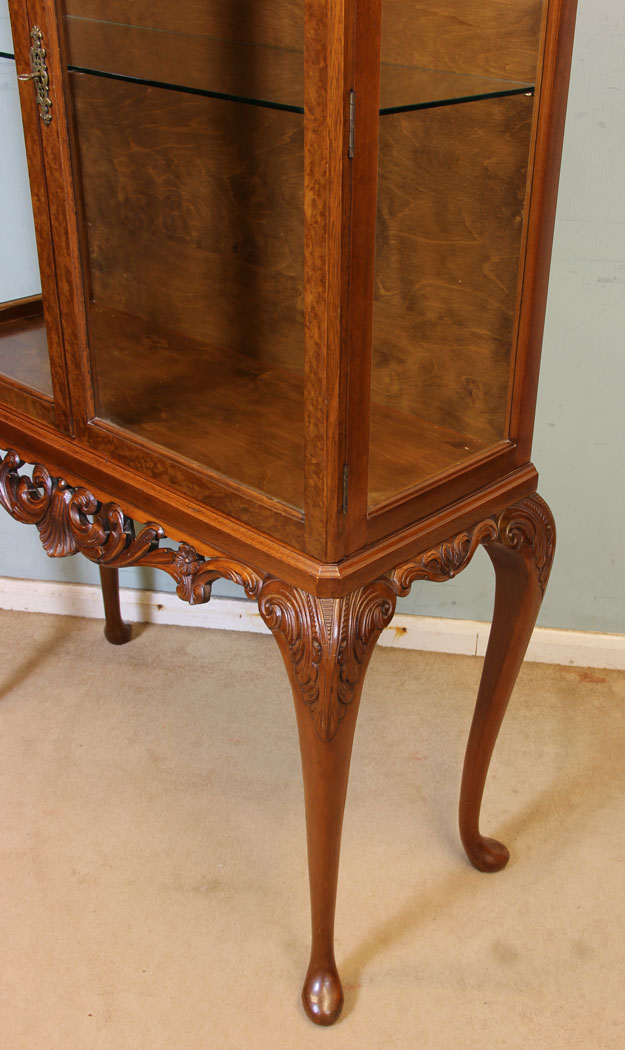 Walnut China Glass Display Cabinet,