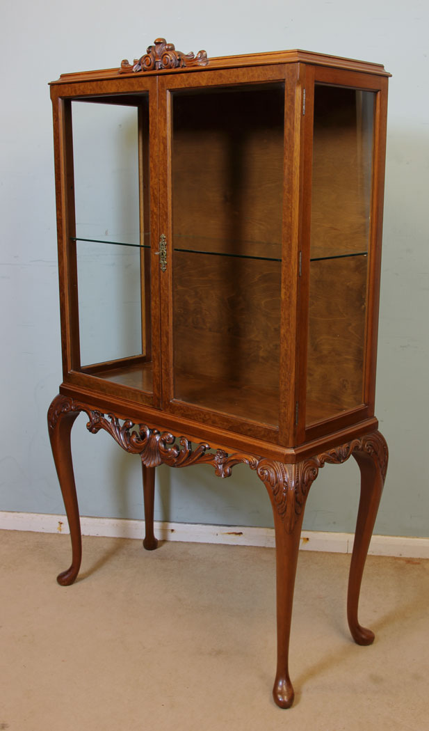 Walnut Glass Display Cabinet,
