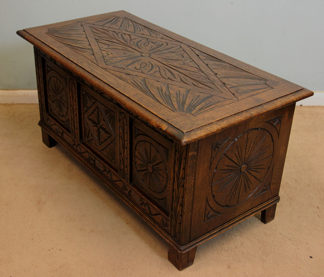 Antique Oak Coffer, Coffee Table,