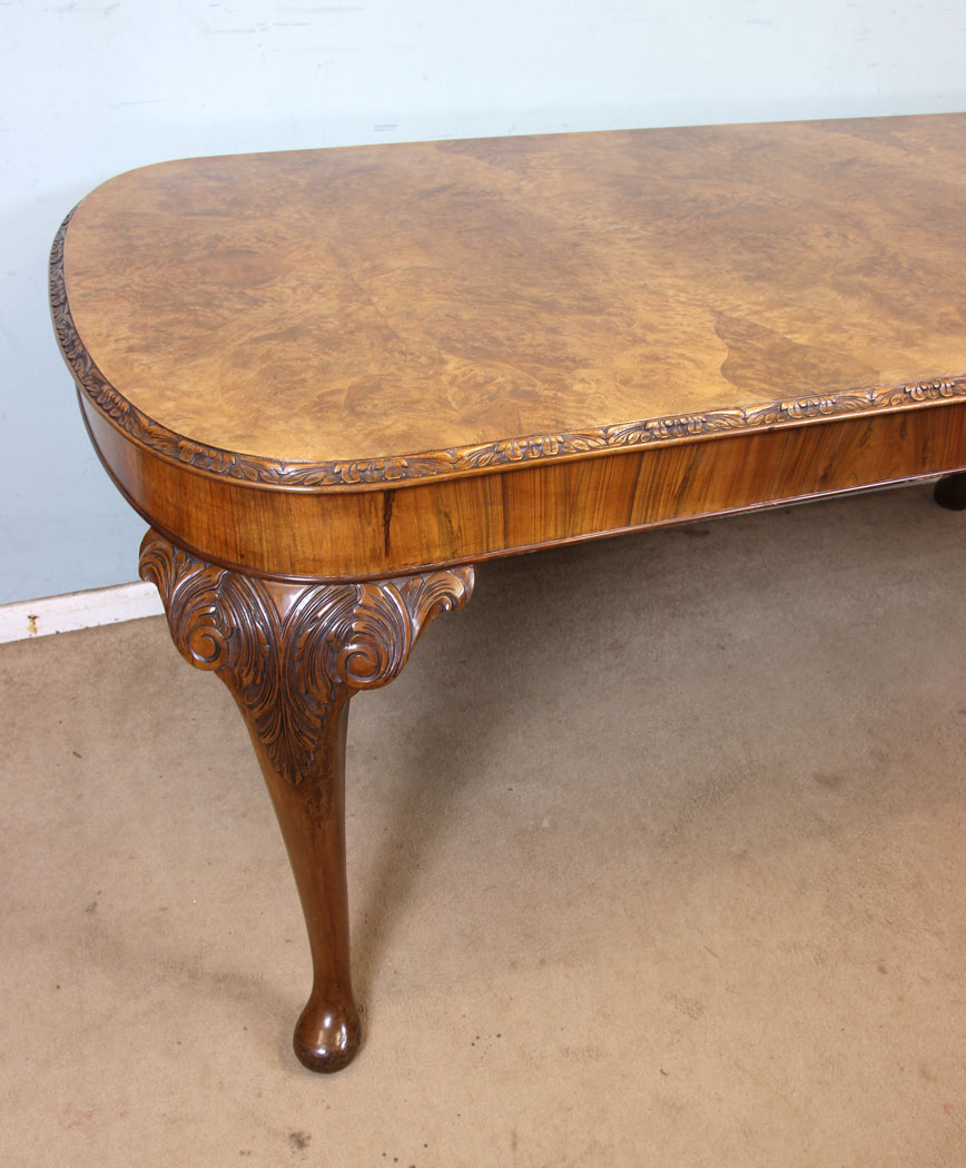Burr Walnut Antique Dining Table.