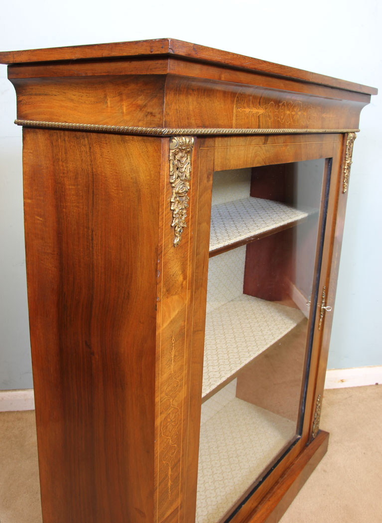 Inlaid Antique Walnut Pier Cabinet.