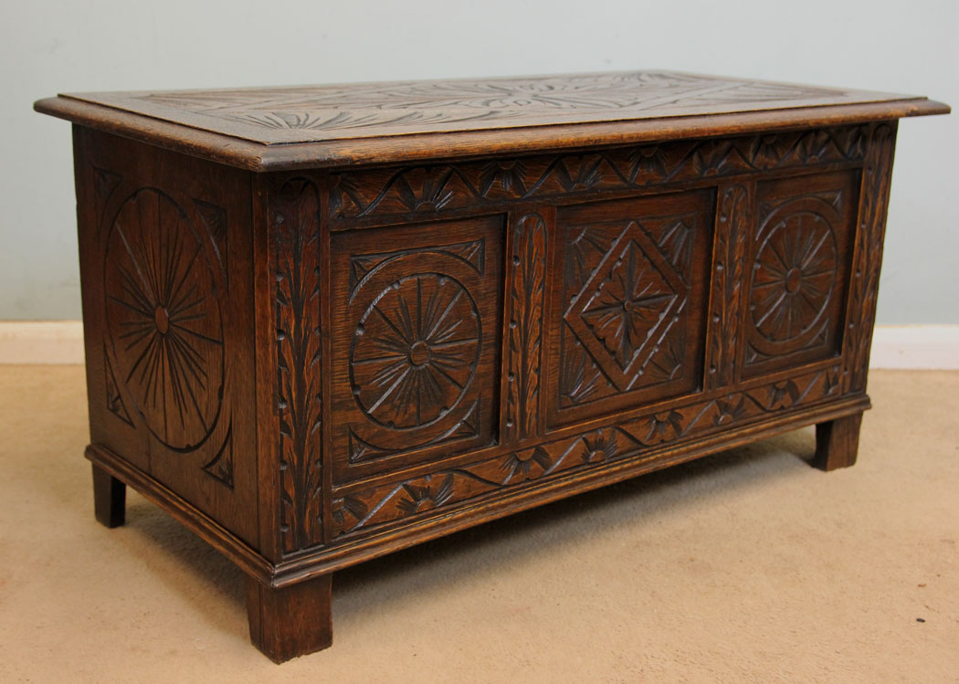 Small Antique Oak Coffer,