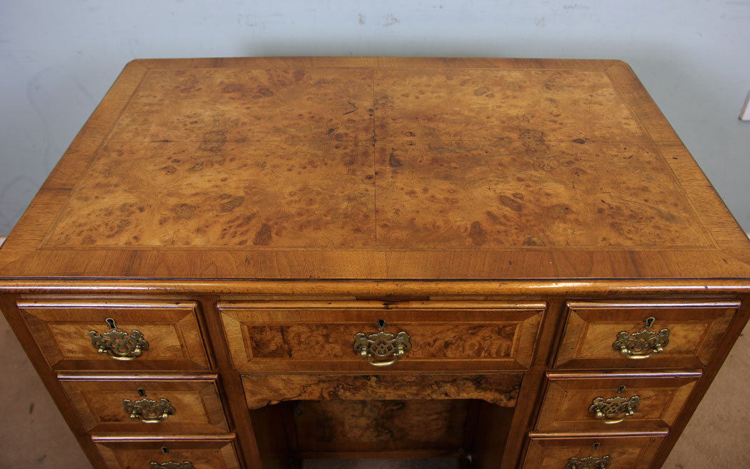 Antique Burr Walnut Desk Queen Anne Style.