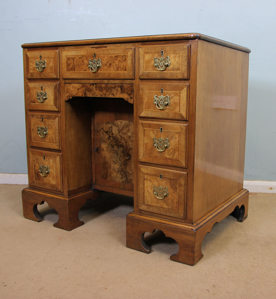 Antique Burr Walnut Dressing Table Desk.