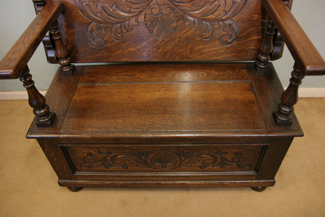 Antique Monks Bench Hall Chair.