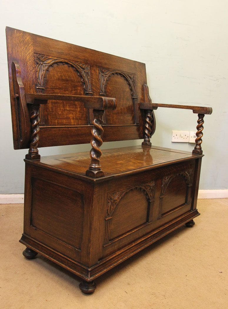 Antique Monks Bench. Settle Hall Seat,