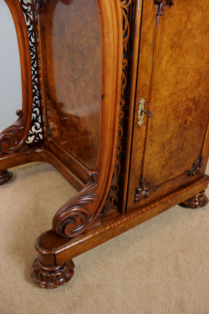 Antique Victorian Burr Walnut Davenport.