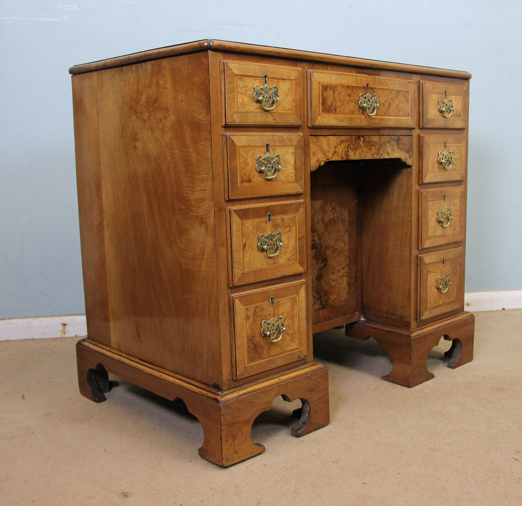 Burr Walnut Antique Writing Desk.