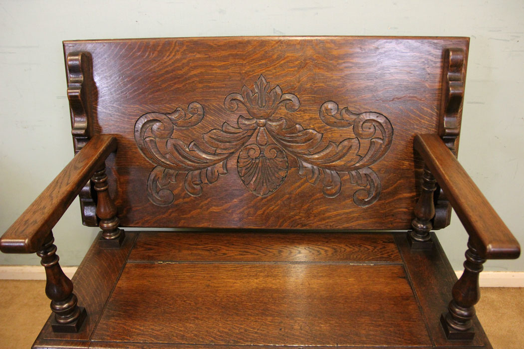 Oak Antique Monks Bench.