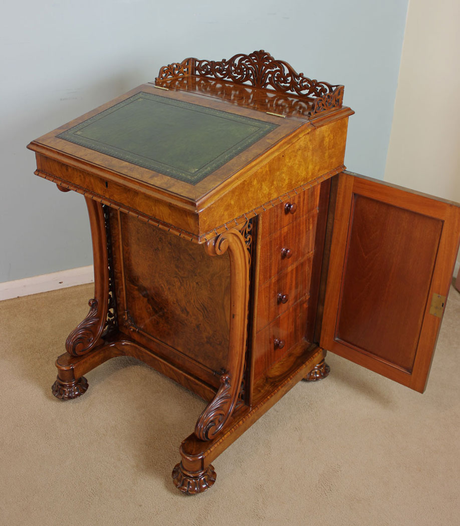 Walnut Antique Victorian Davenport.