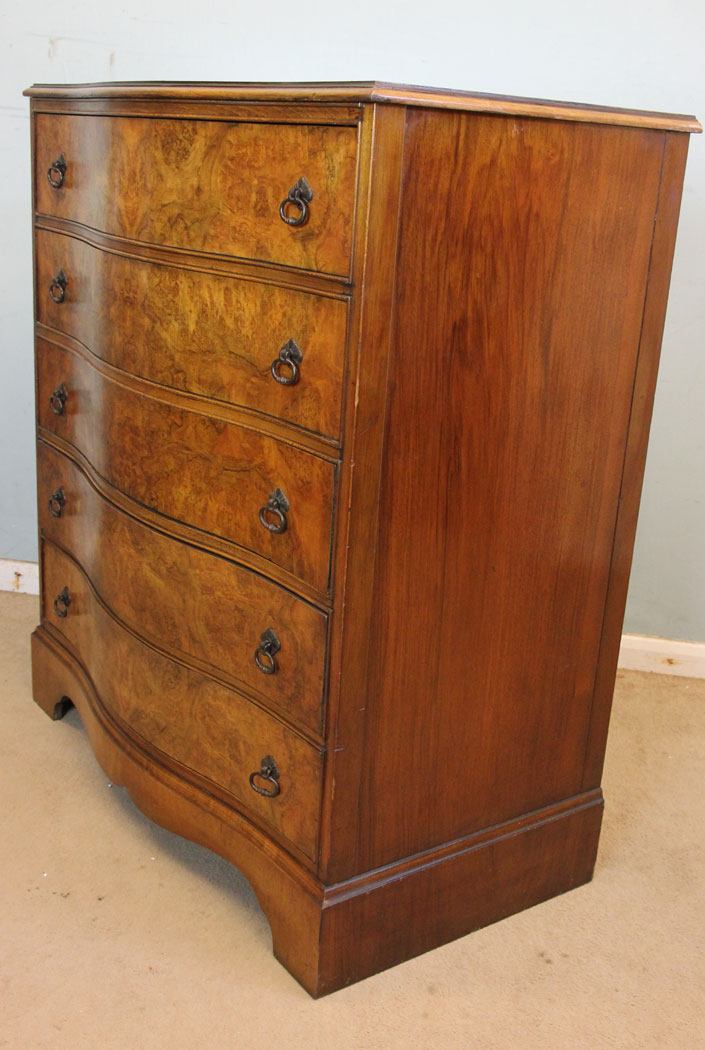 20th Century Burr Walnut Chest of Drawers.