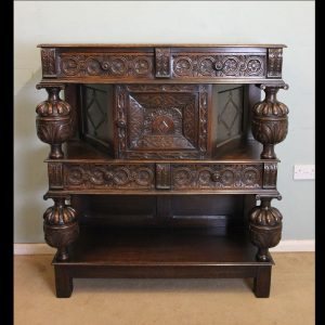 Antique Carved Oak Court Cupboard