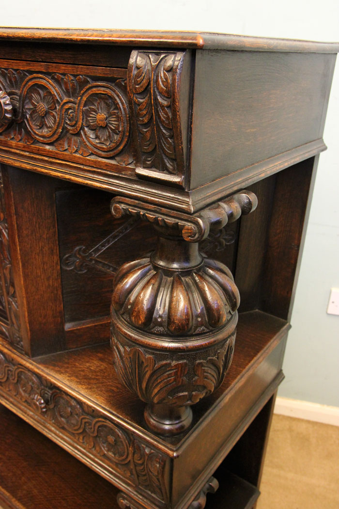 Antique Carved Oak Sideboard.