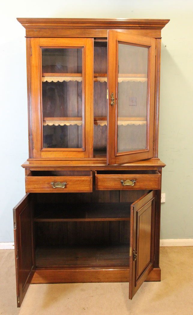 Antique Cupboard Bookcase Late Victorian,