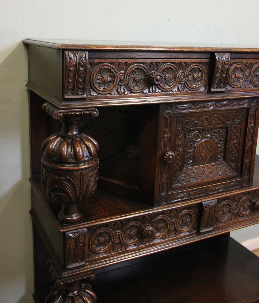 Antique Oak Court Cupboard.