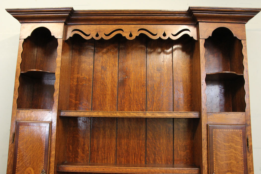 Antique Oak Dresser, Plate Rack,