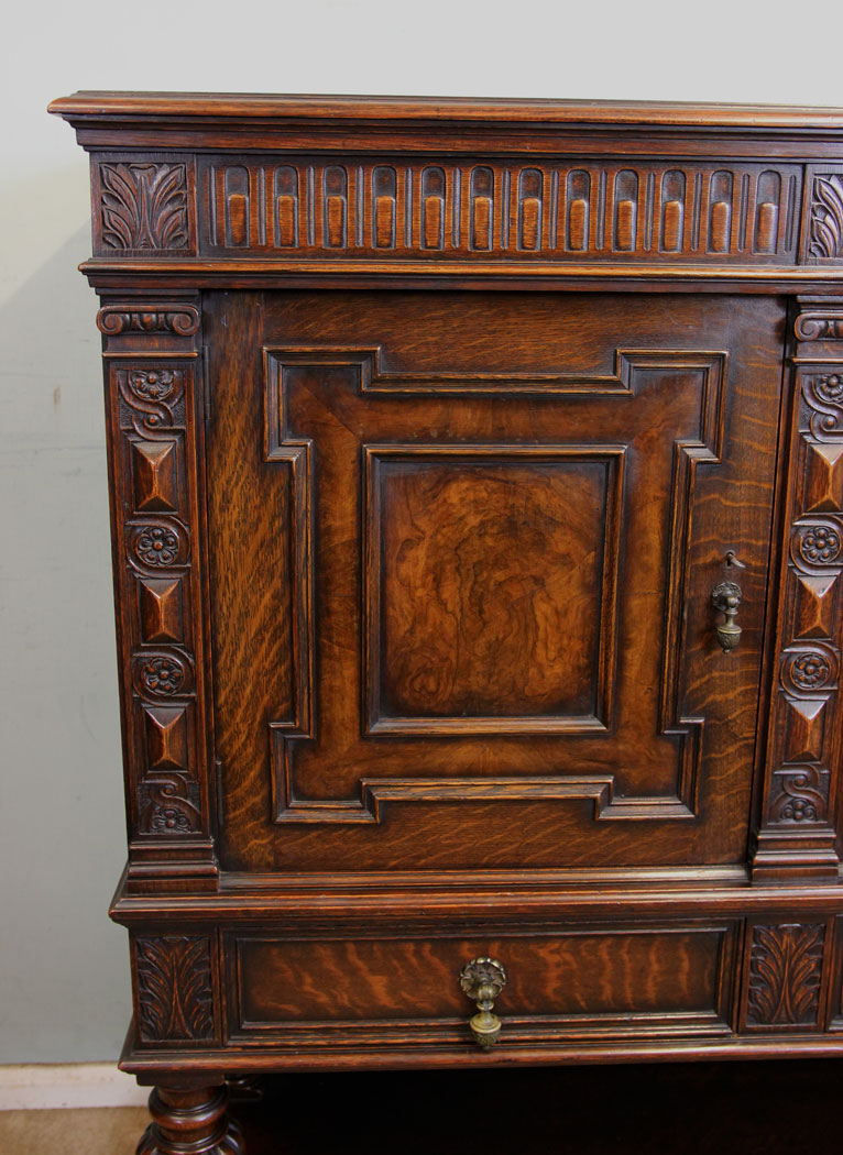 Antique Oak Hall Cupboard Sideboard,